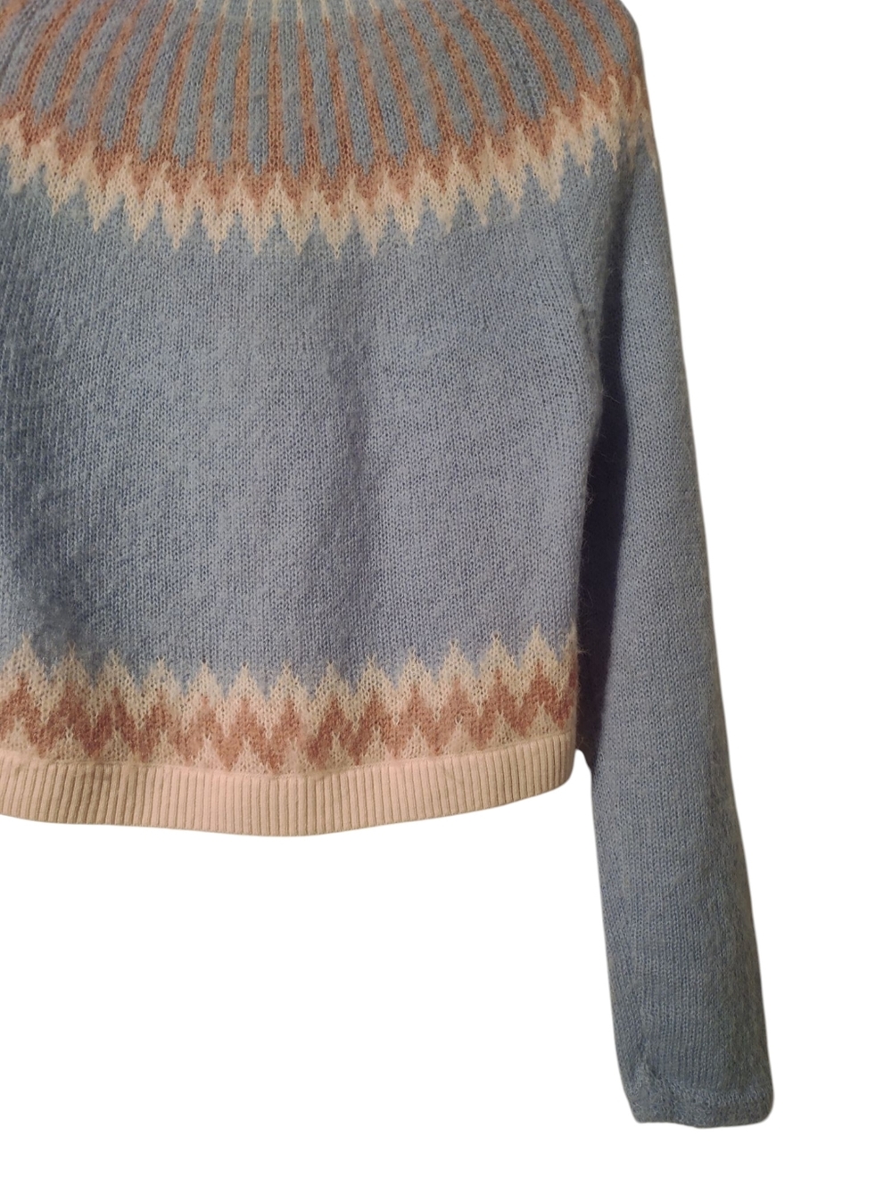 J Crew Alpaca Wool Gold Button Front Cardigan Fair Isle Crewneck Sweater - Picture 9 of 10
